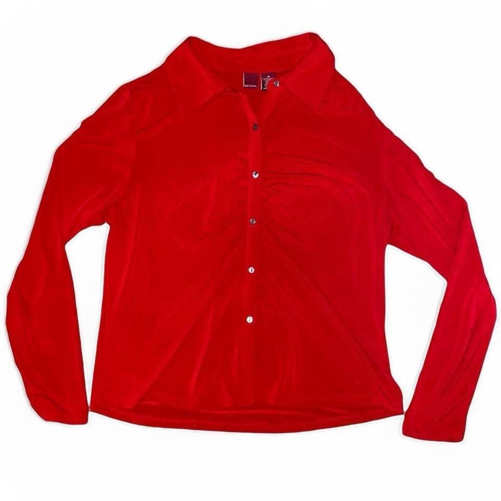 Merona Red Button-Up Blouse